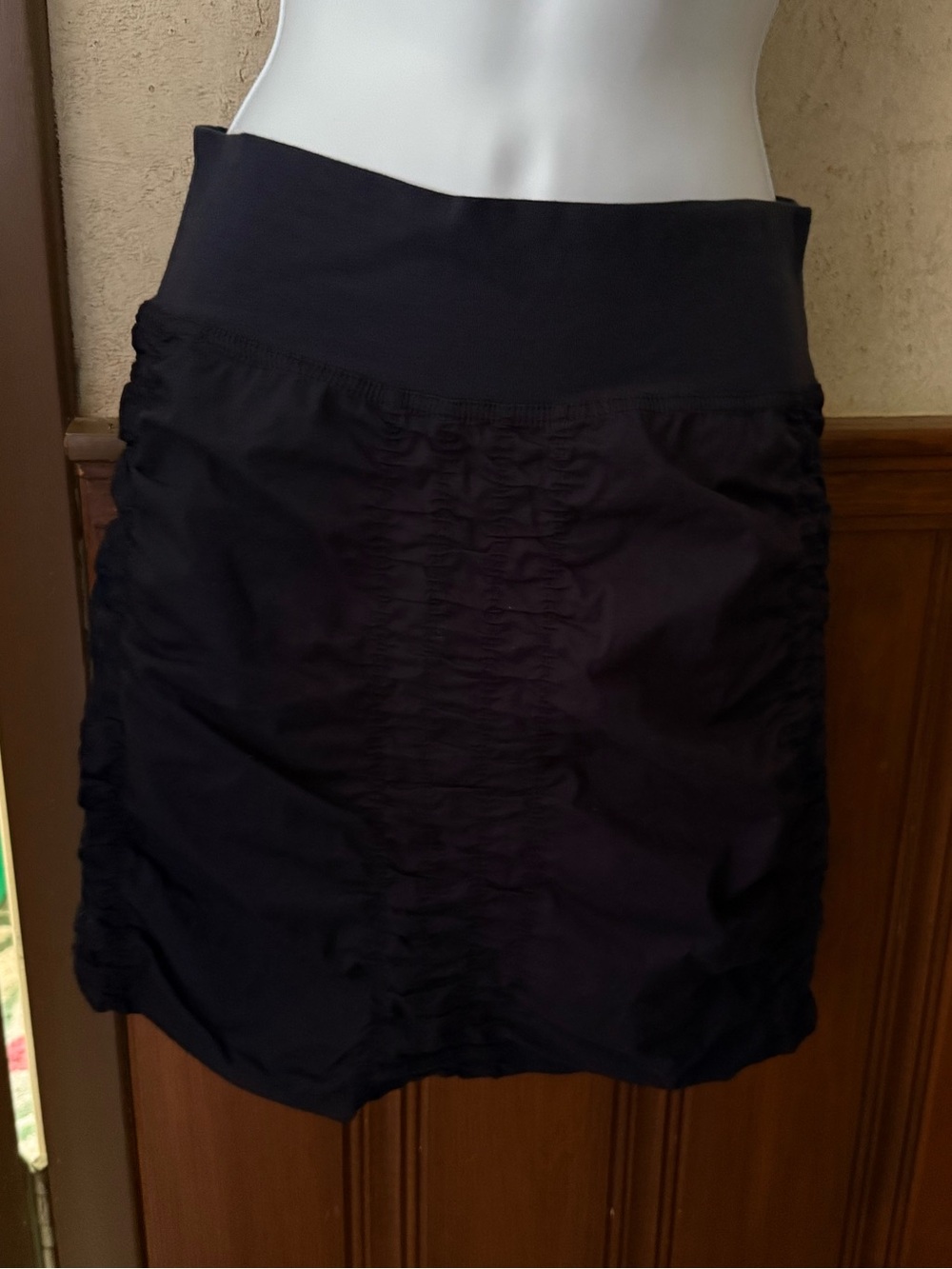Wearables by XCVI Navy Blue Ruched Skirt Jersey Waist XS